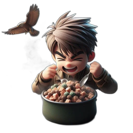 food, creature, concept art, 3d render transparent PNG cut-out