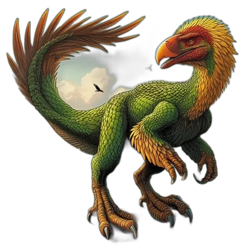 dragon, animal, creature, staff transparent PNG cut-out