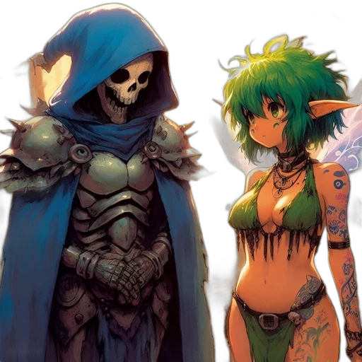 concept art, fantasy art, comic book art, pixel art transparent PNG cut-out