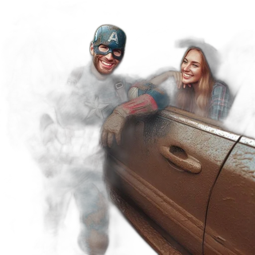 car, concept art, comic book art, photorealistic transparent PNG cut-out
