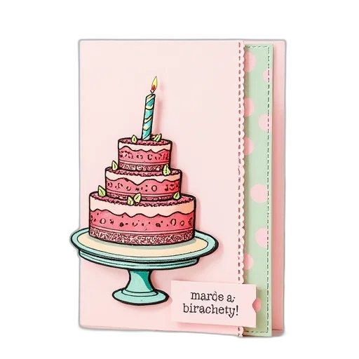 pastel, stampin, birthday, card transparent PNG cut-out