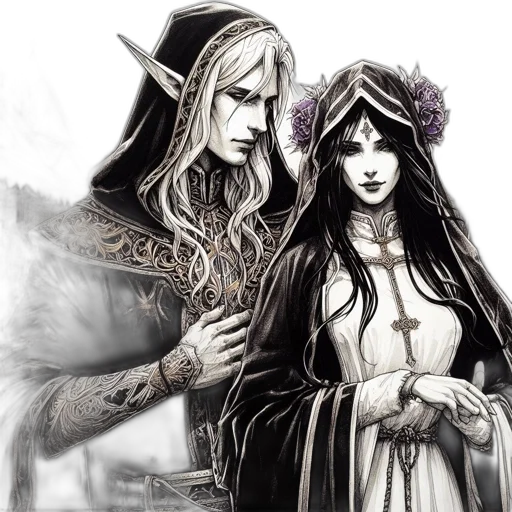 fantasy art, concept art, comic book art, pencil sketch transparent PNG cut-out