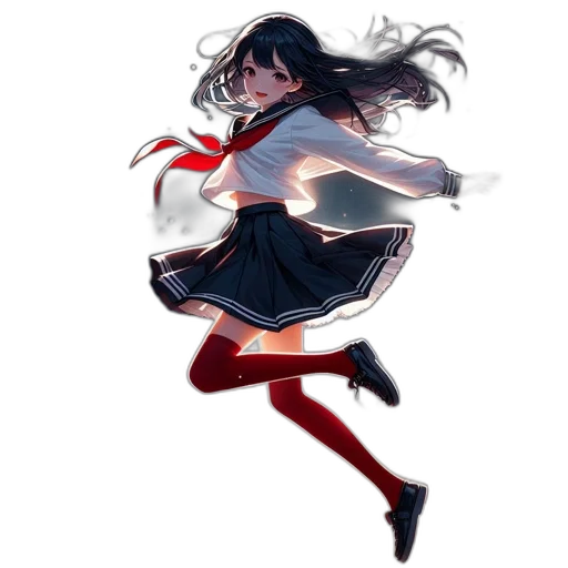 dress, jacket, creature, weapon transparent PNG cut-out