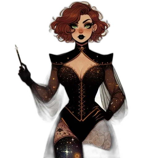 dress, staff, concept art, fantasy art transparent PNG cut-out