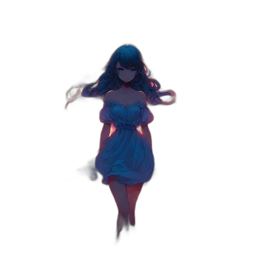 dress, creature, hair, crown transparent PNG cut-out