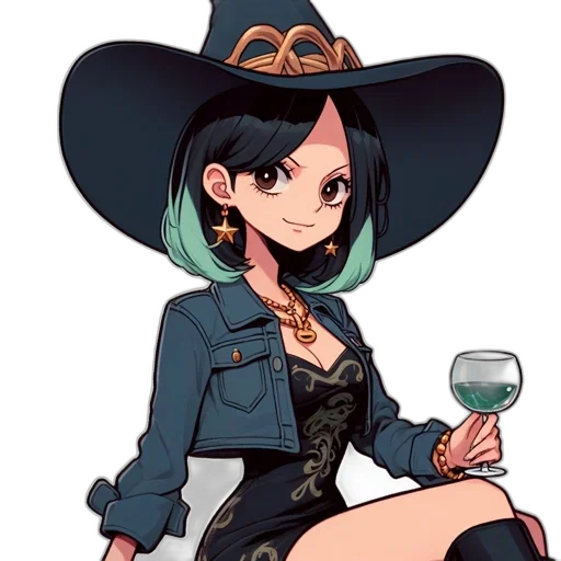 hat, jacket, staff, dress transparent PNG cut-out