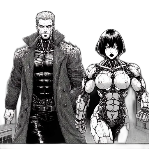 jacket, comic book art, cyberpunk, concept art transparent PNG cut-out