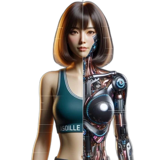 robot, cyberpunk, concept art, photorealistic transparent PNG cut-out