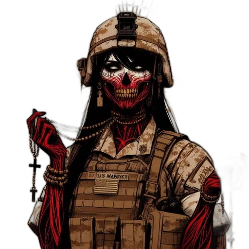 weapon, mask, face, comic book art transparent PNG cut-out