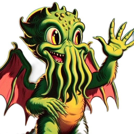 creature, dragon, animal, staff transparent PNG cut-out