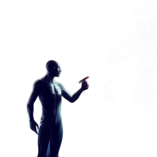robot, staff, bottle, dress transparent PNG cut-out