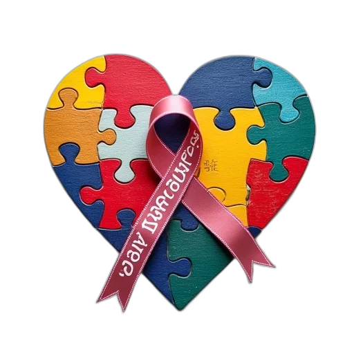 autism, awareness, heart, puzzle transparent PNG cut-out