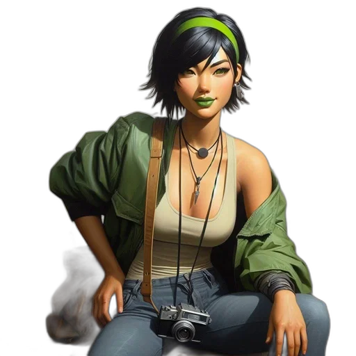 weapon, staff, jacket, face transparent PNG cut-out