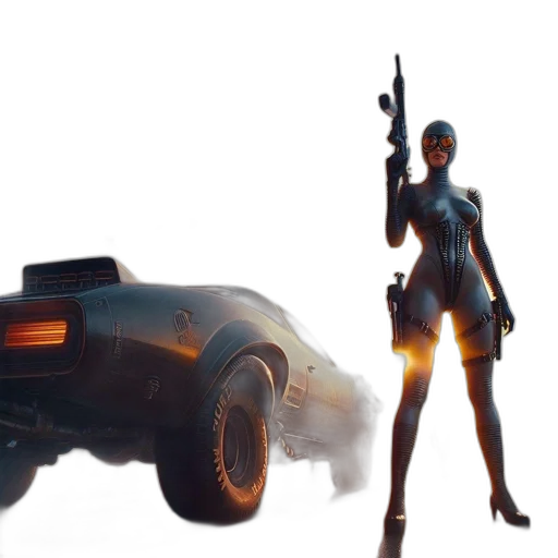 weapon, car, concept art, cyberpunk transparent PNG cut-out