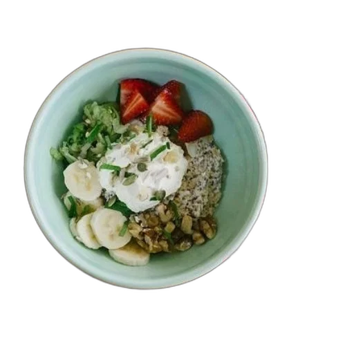 food, bowl, oatmeal, topped transparent PNG cut-out