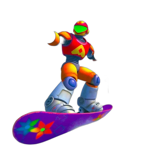 robot, 3d render, concept art, vaporwave transparent PNG cut-out