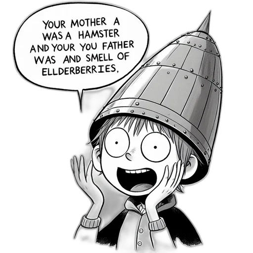 hat, crown, creature, comic book art transparent PNG cut-out