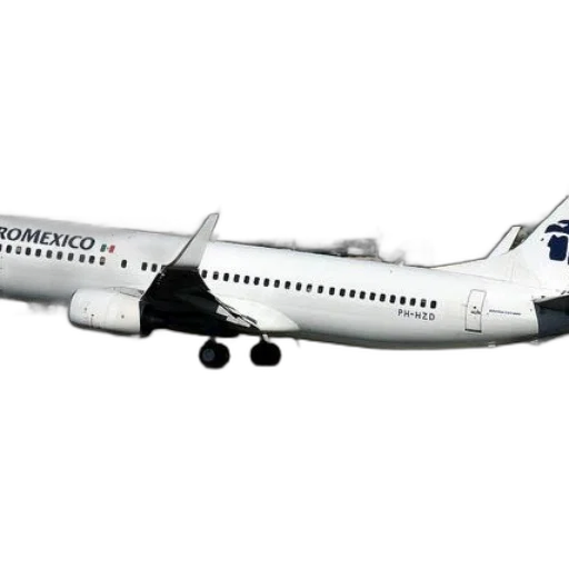 white, aeromexico, airplane, runway transparent PNG cut-out
