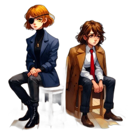jacket, concept art, pixel art, watercolor transparent PNG cut-out