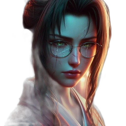 face, staff, fantasy art, photorealistic transparent PNG cut-out