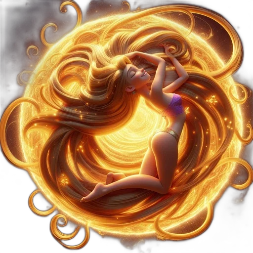 dragon, hair, staff, fantasy art transparent PNG cut-out