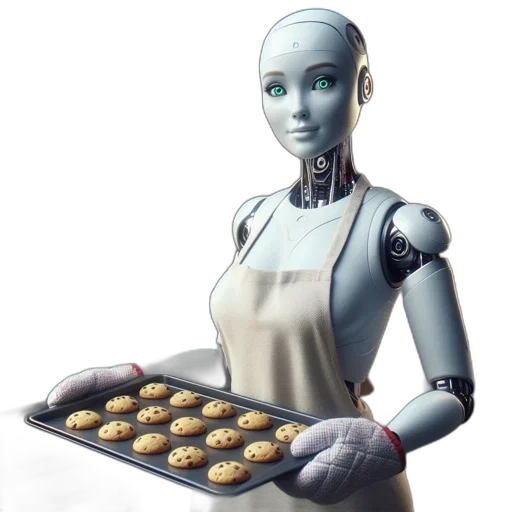 robot, food, concept art, 3d render transparent PNG cut-out