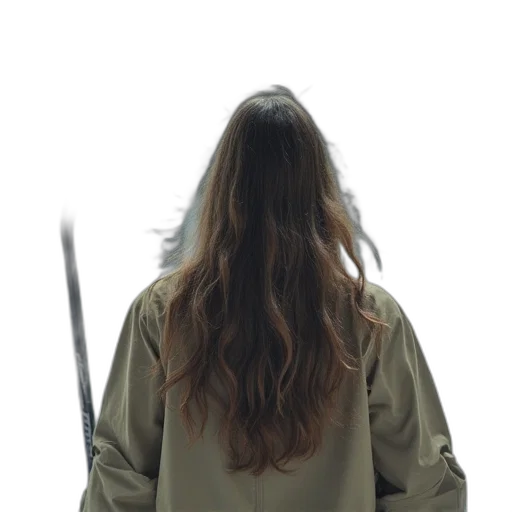 staff, hair, jacket, sword transparent PNG cut-out