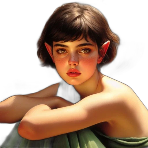 face, dress, creature, weapon transparent PNG cut-out