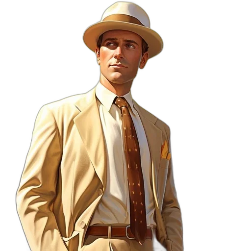 jacket, hat, staff, face transparent PNG cut-out