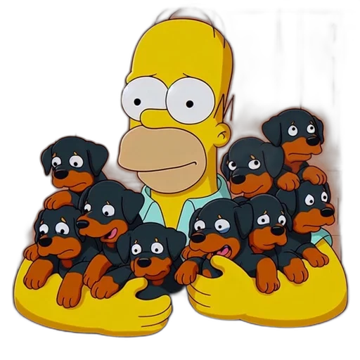 cartoon, homer, simpson, holds transparent PNG cut-out