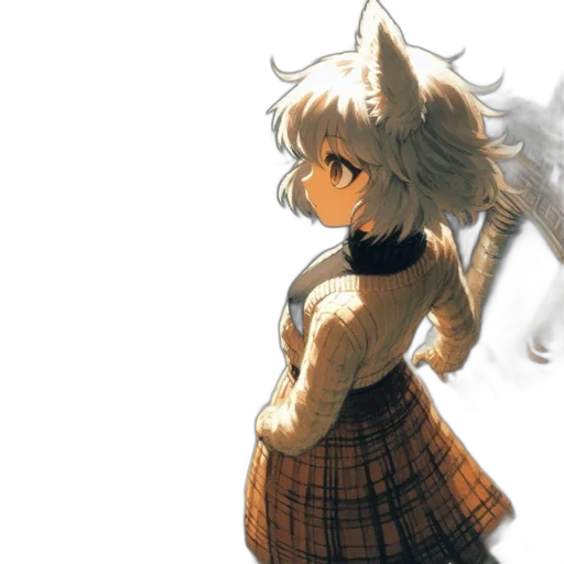 dress, staff, animal, anime transparent PNG cut-out