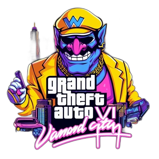 weapon, vaporwave, pixel art, concept art transparent PNG cut-out