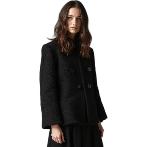 jacket, dress, dark, monochrome transparent PNG cut-out