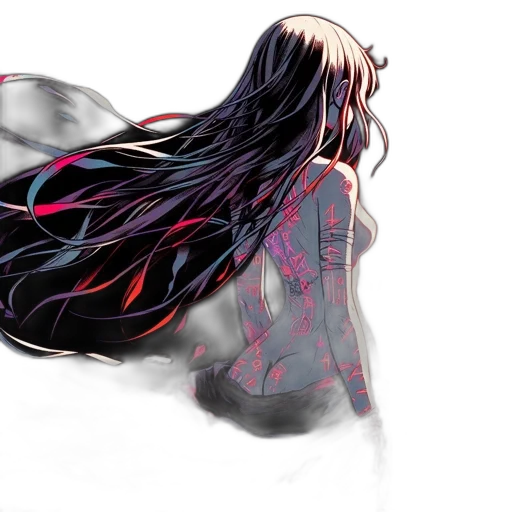 hair, dress, creature, concept art transparent PNG cut-out