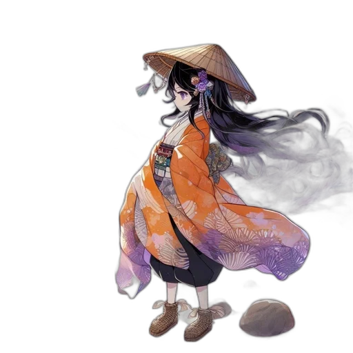 dress, mask, staff, hat transparent PNG cut-out