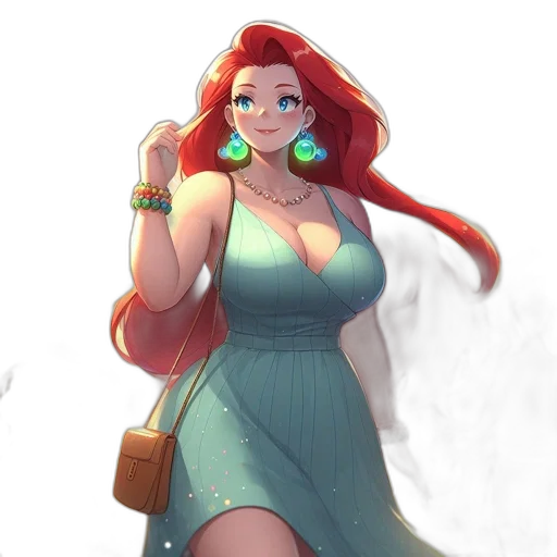 dress, staff, jewelry, concept art transparent PNG cut-out