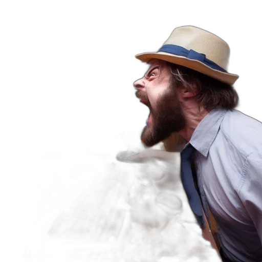 hat, face, staff, photorealistic transparent PNG cut-out