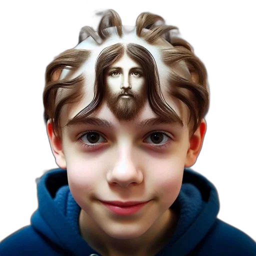 crown, hair, face, mask transparent PNG cut-out
