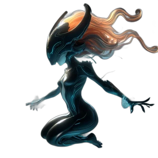 creature, hair, dress, robot transparent PNG cut-out