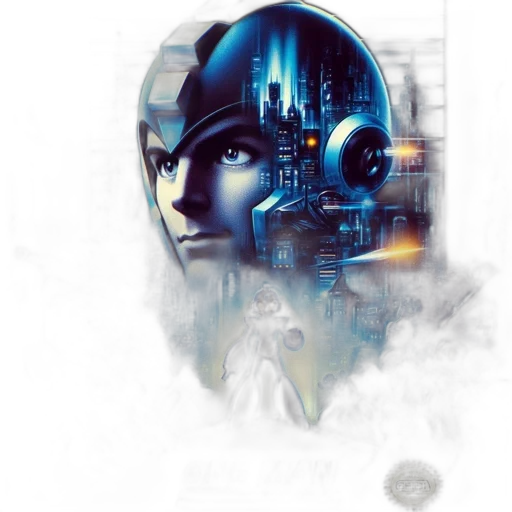 robot, face, mask, cyberpunk transparent PNG cut-out