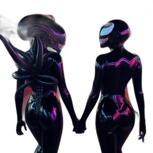 robot, concept art, vaporwave, cyberpunk transparent PNG cut-out