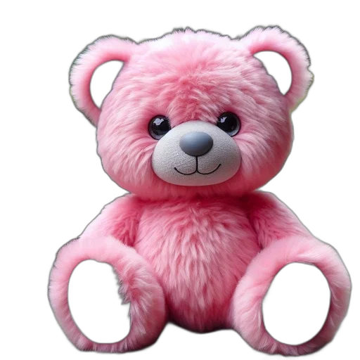 3d render, photorealistic, pink, teddy transparent PNG cut-out