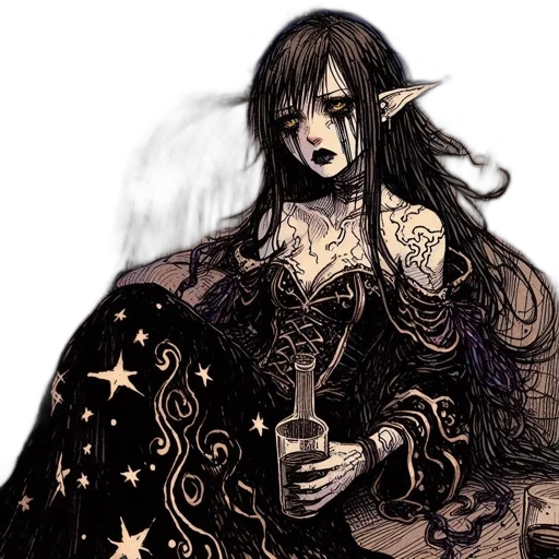 dress, fantasy art, concept art, comic book art transparent PNG cut-out