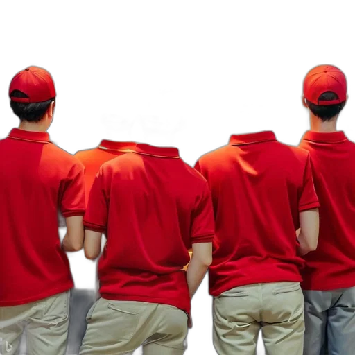 staff, jacket, hat, 3d render transparent PNG cut-out