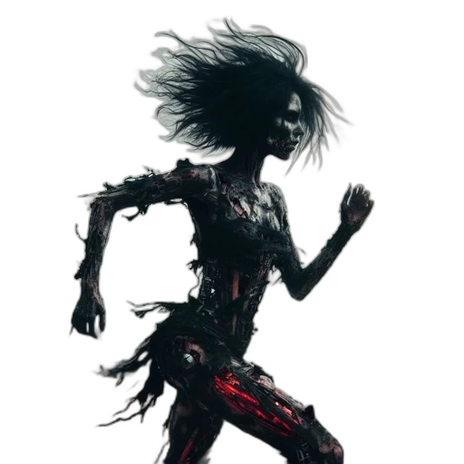 creature, hair, dress, mask transparent PNG cut-out