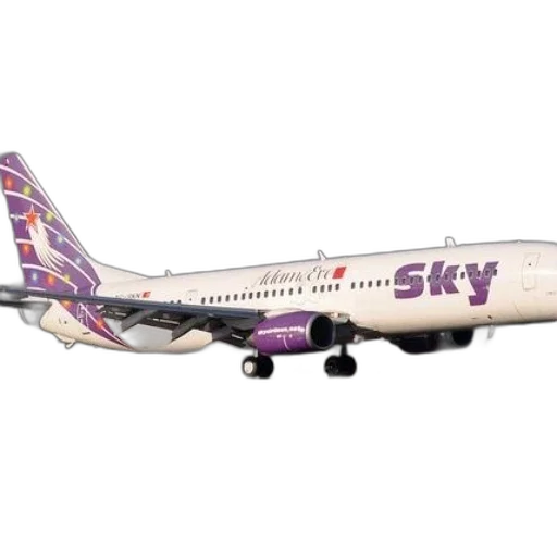 sky, airlines, airplane, purple transparent PNG cut-out