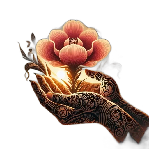 flower, crown, jewelry, staff transparent PNG cut-out