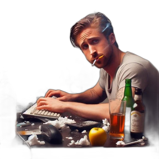 food, face, bottle, photorealistic transparent PNG cut-out