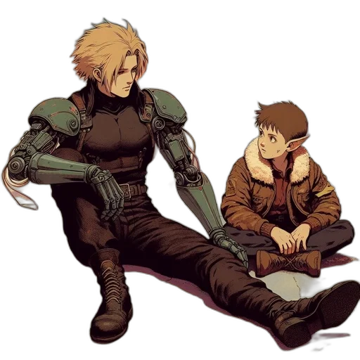 jacket, weapon, robot, concept art transparent PNG cut-out