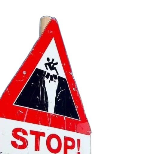 red, white, triangular, sign transparent PNG cut-out